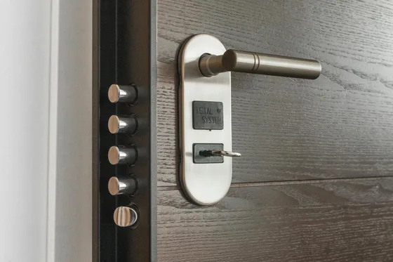 Key in a front door lock – cylinder lock